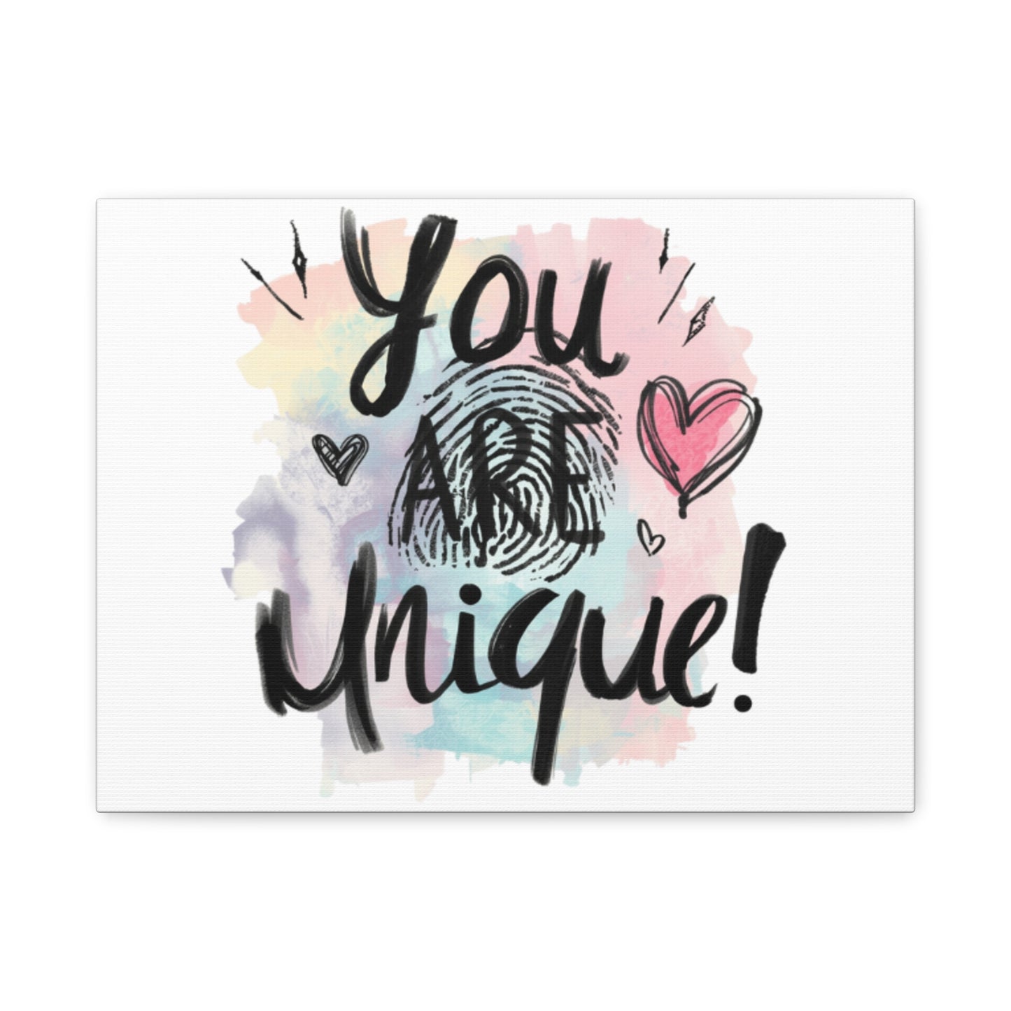 You Are Unique fingerprint heart canvas