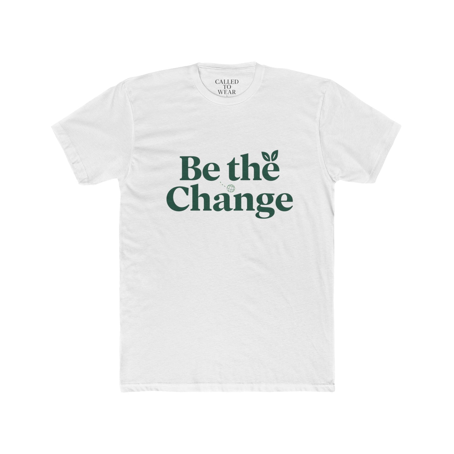 Live With Purpose tee, Minimal Green Leaf Typography | Cotton Crew