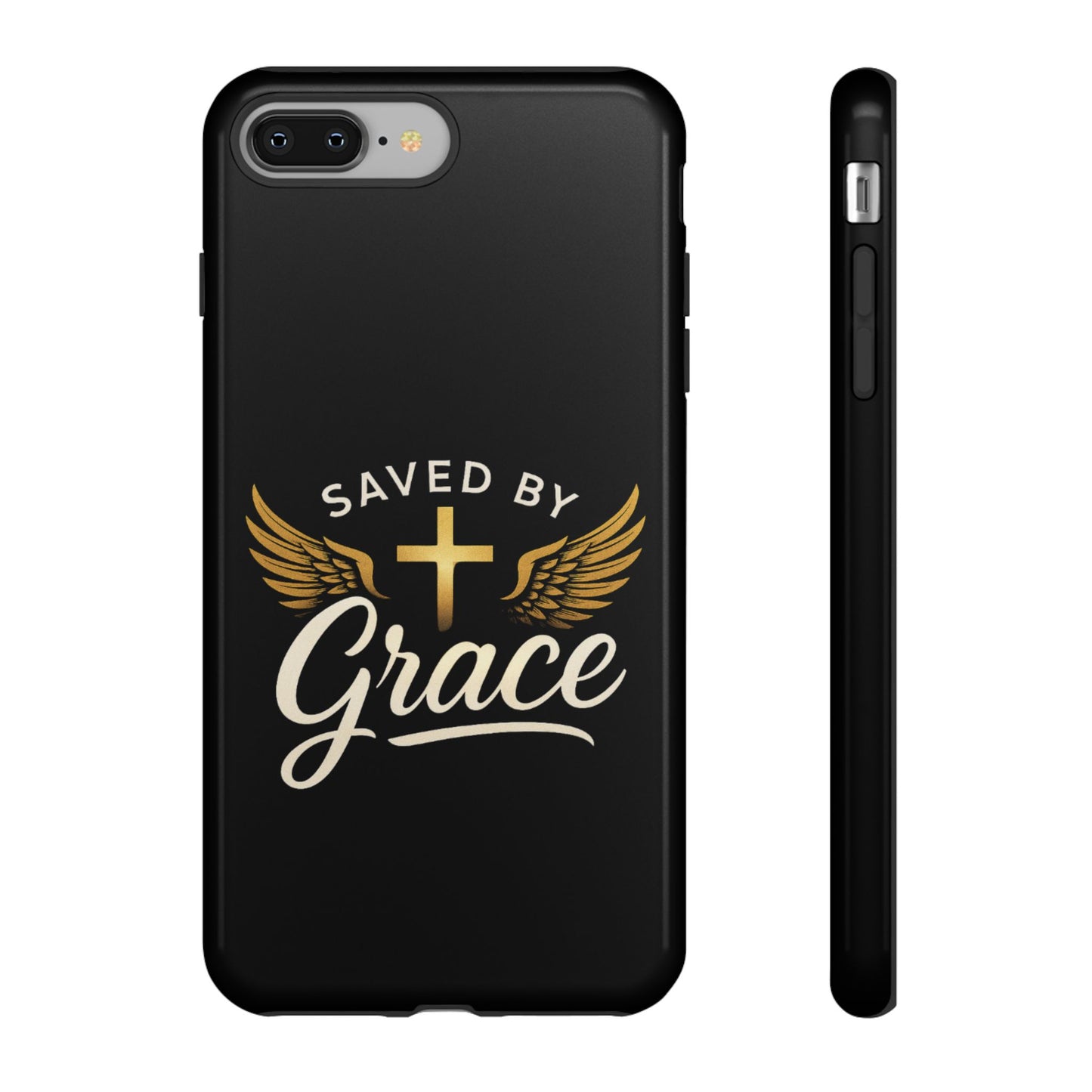 Christian Phone Case - Saved by Grace Design, Unique Gift for Believers, Inspirational Accessory, Stylish Christian Decor