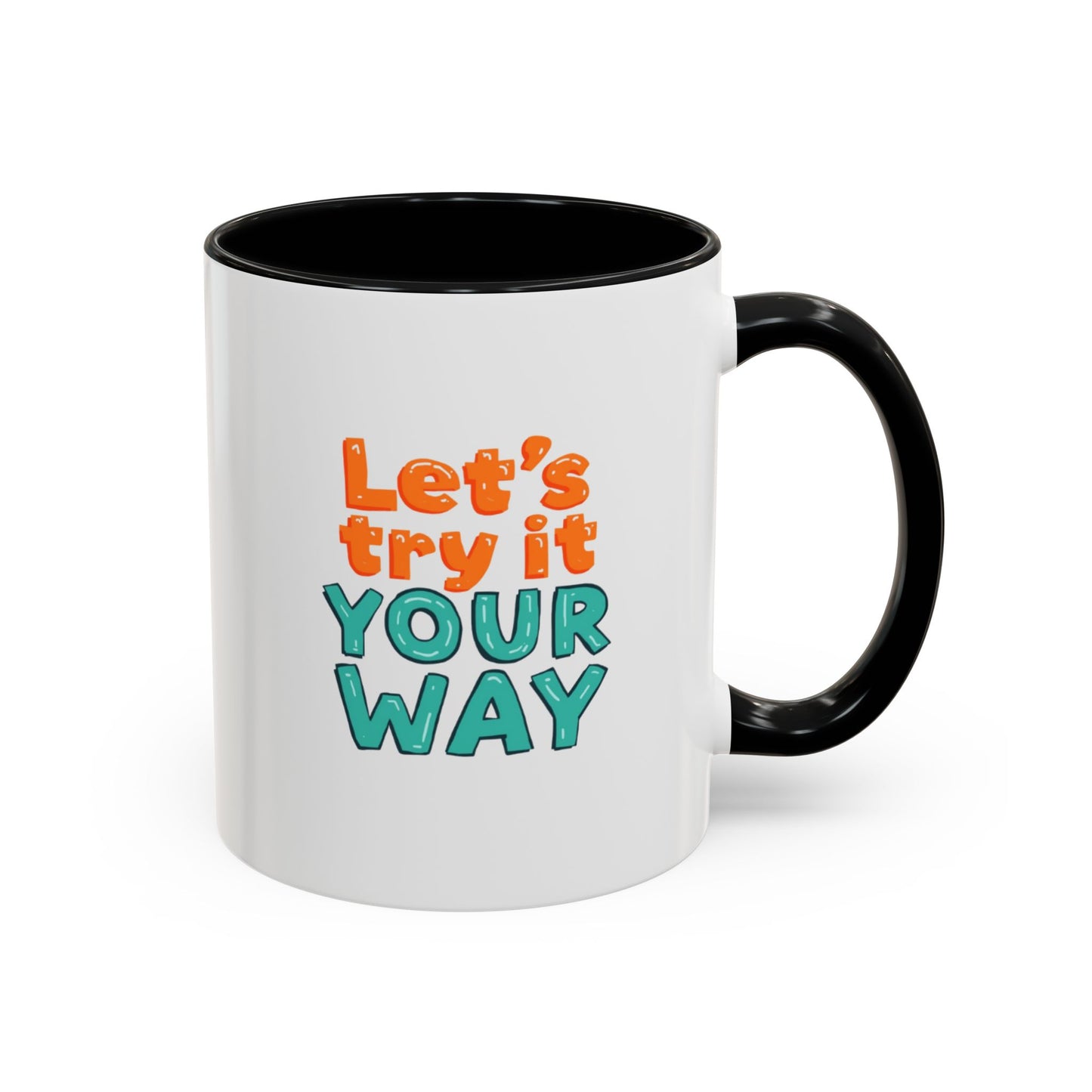 Let’s Try It Your Way Accent Coffee Mug | Typography Retro Colors