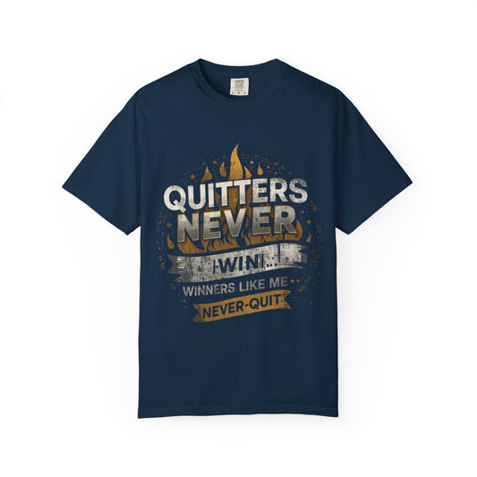 Quitters Never Win Winners Like Me Never Quit T-shirt | Motivational Gym Tee
