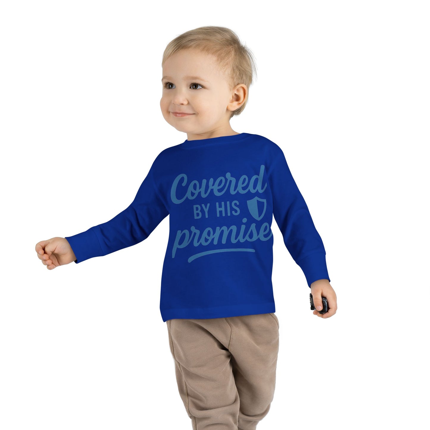 Covered by His Promise Toddler Long Sleeve Tee