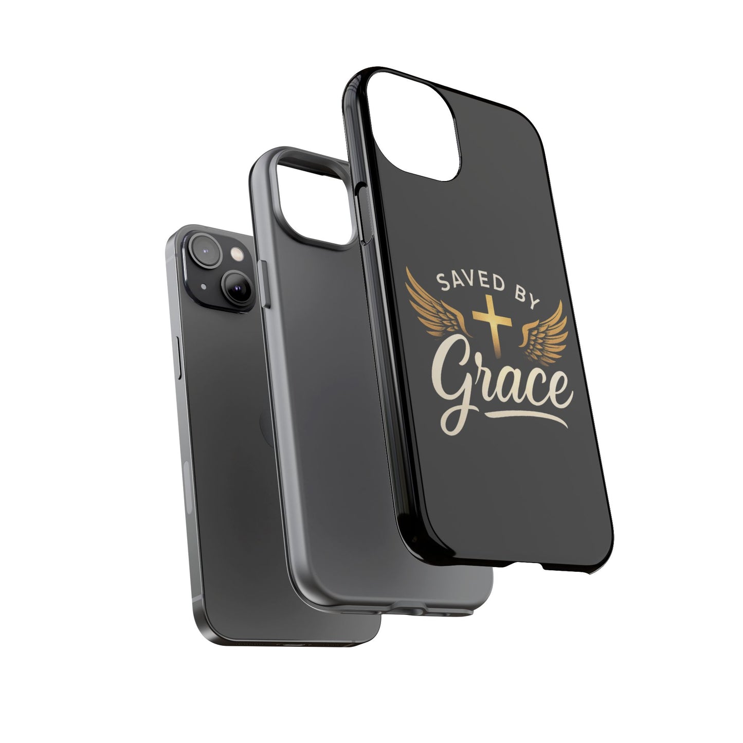 Christian Phone Case - Saved by Grace Design, Unique Gift for Believers, Inspirational Accessory, Stylish Christian Decor