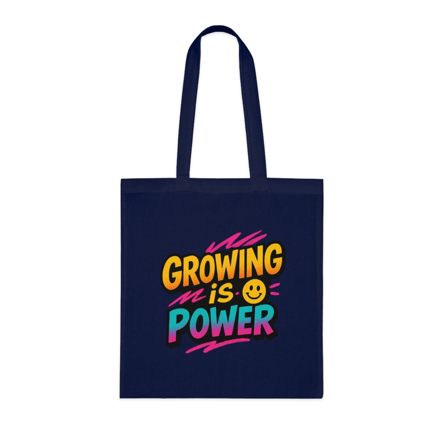 Empowering Cotton Tote Bag - "Growing is Power" - Eco-Friendly, Reusable, Gift for Students, Motivational, Everyday Use