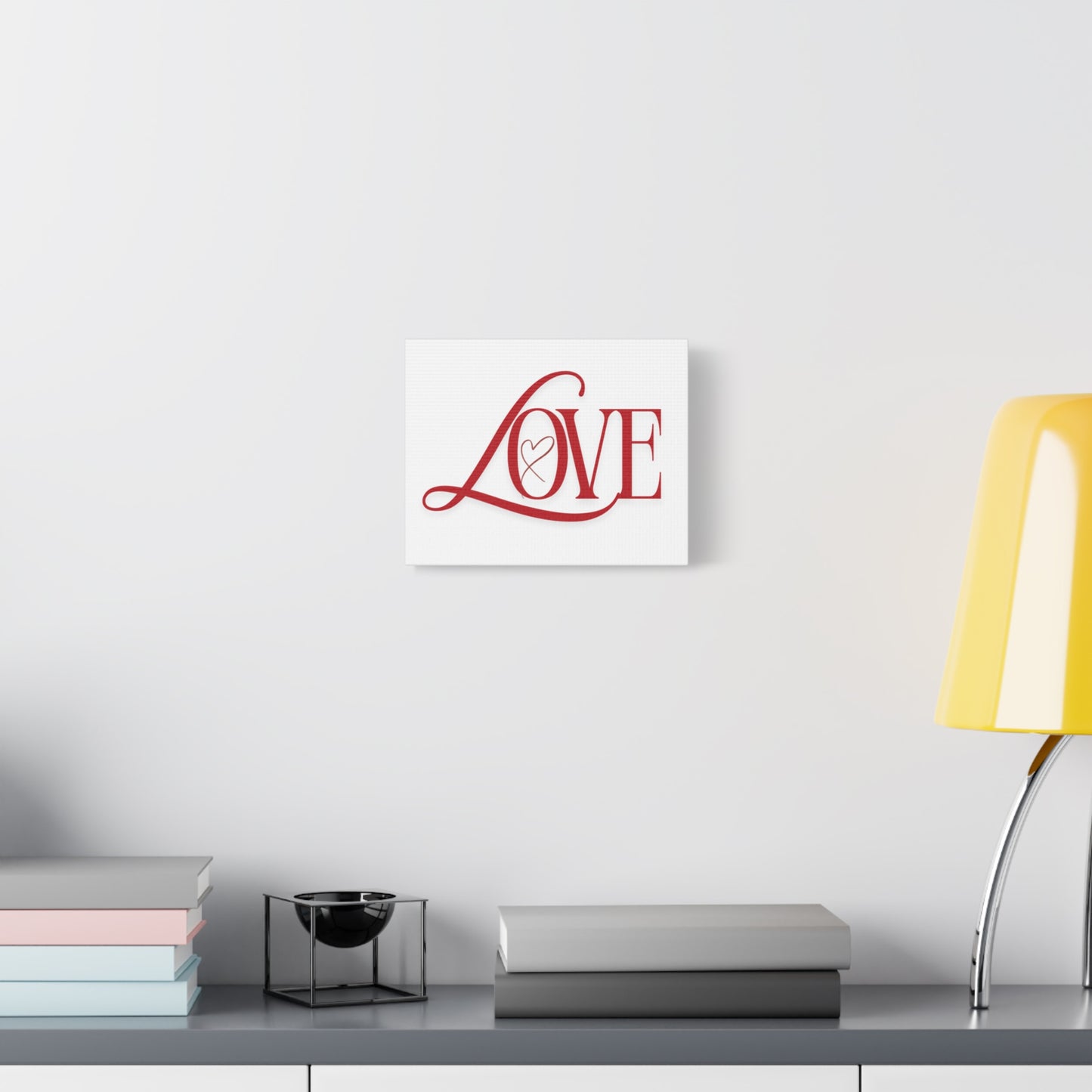 Red Script LOVE with Heart Canvas