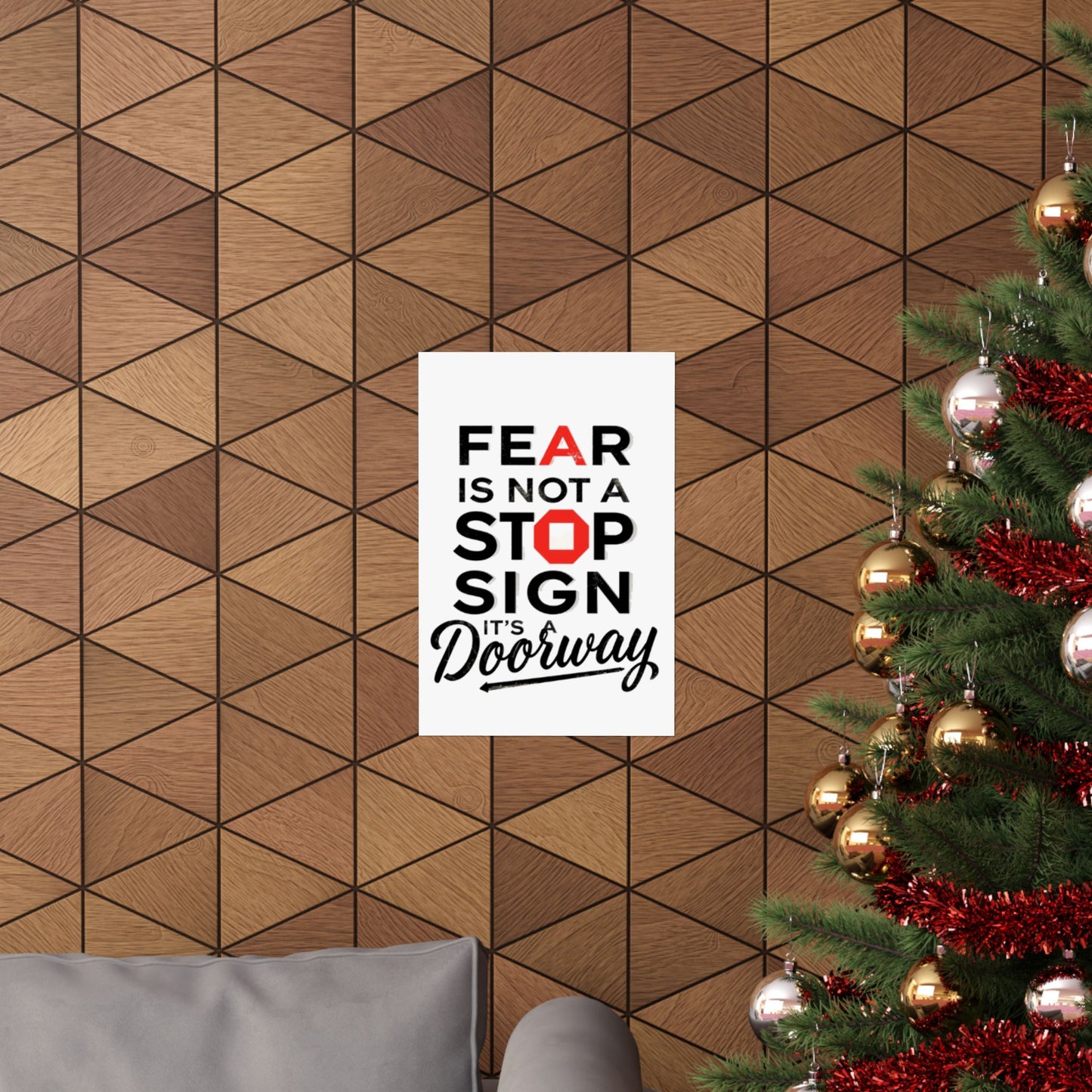 Fear Is Not a Stop Sign Matte Vertical Poster | Motivational Typography