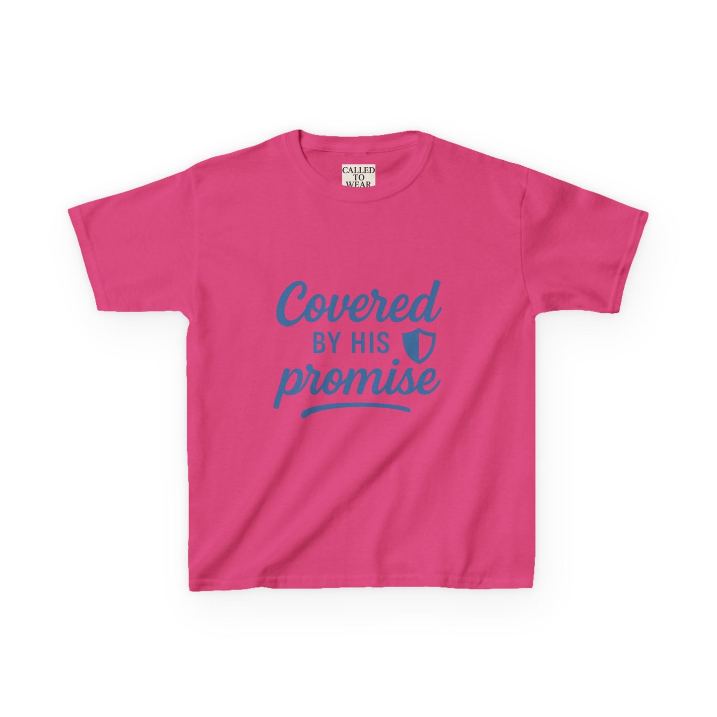 Inspirational Kids Tee - Covered by His Promise, Faith-Based Christian Shirt
