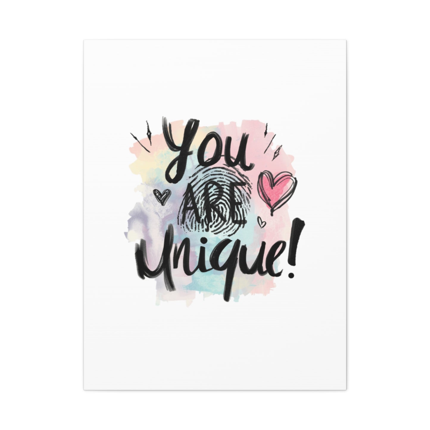 You Are Unique fingerprint heart canvas