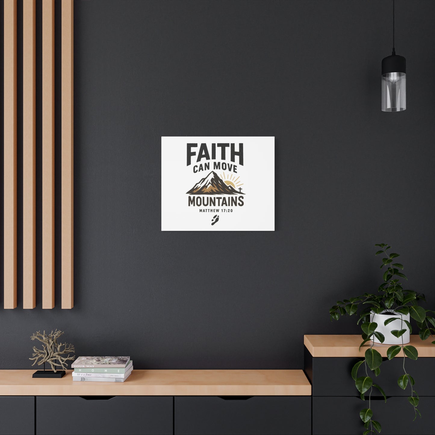 Inspirational Canvas Wall Art | Faith Can Move Mountains, Home Decor, Motivational Art, Gift for Believers, Religious Wall Decor