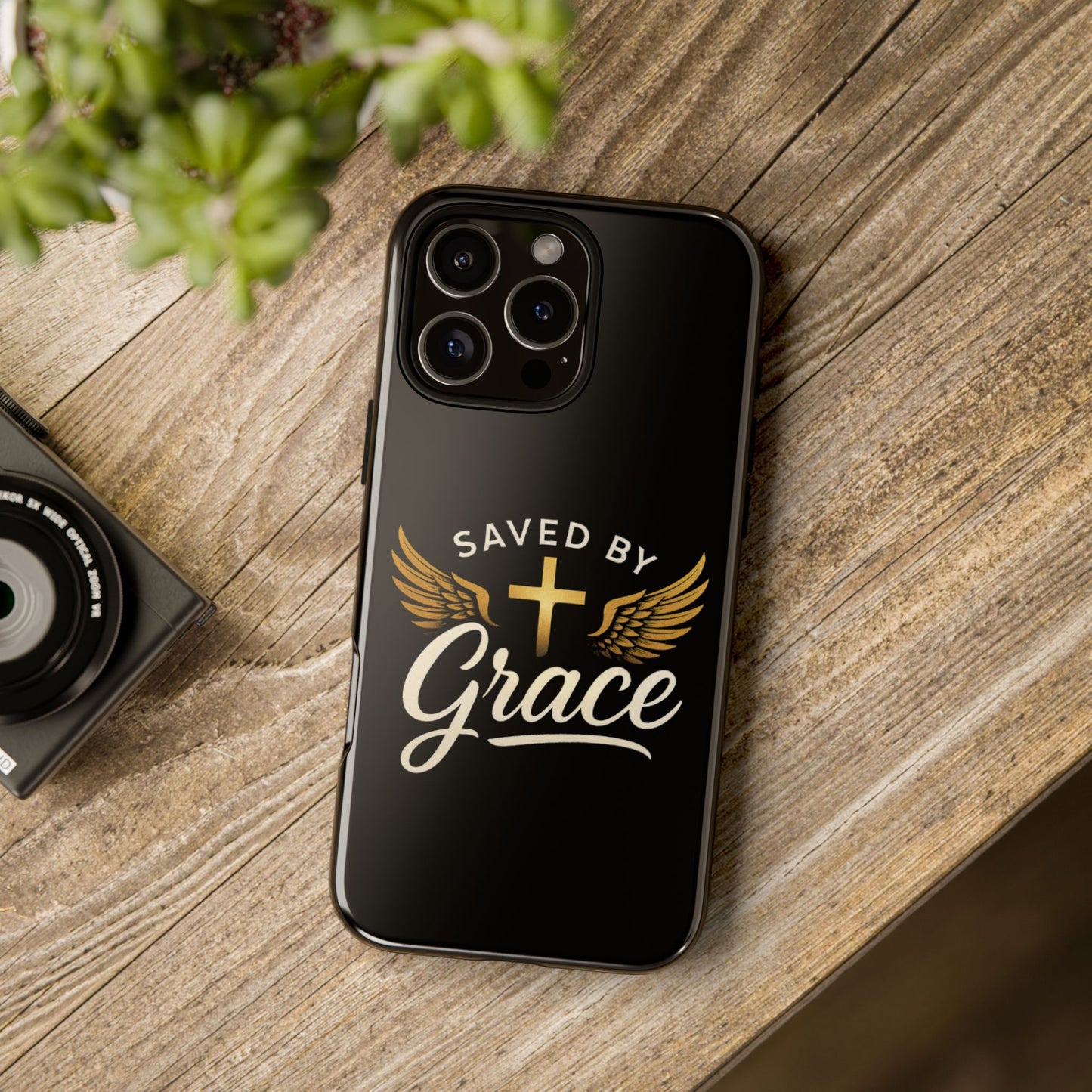 Christian Phone Case - Saved by Grace Design, Unique Gift for Believers, Inspirational Accessory, Stylish Christian Decor