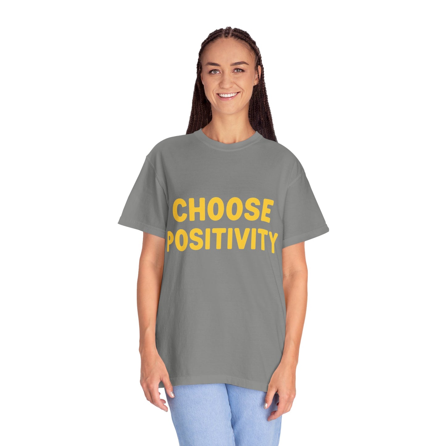 Choose Positivity T-shirt | Positive Quote Tee, Yellow Block Letters