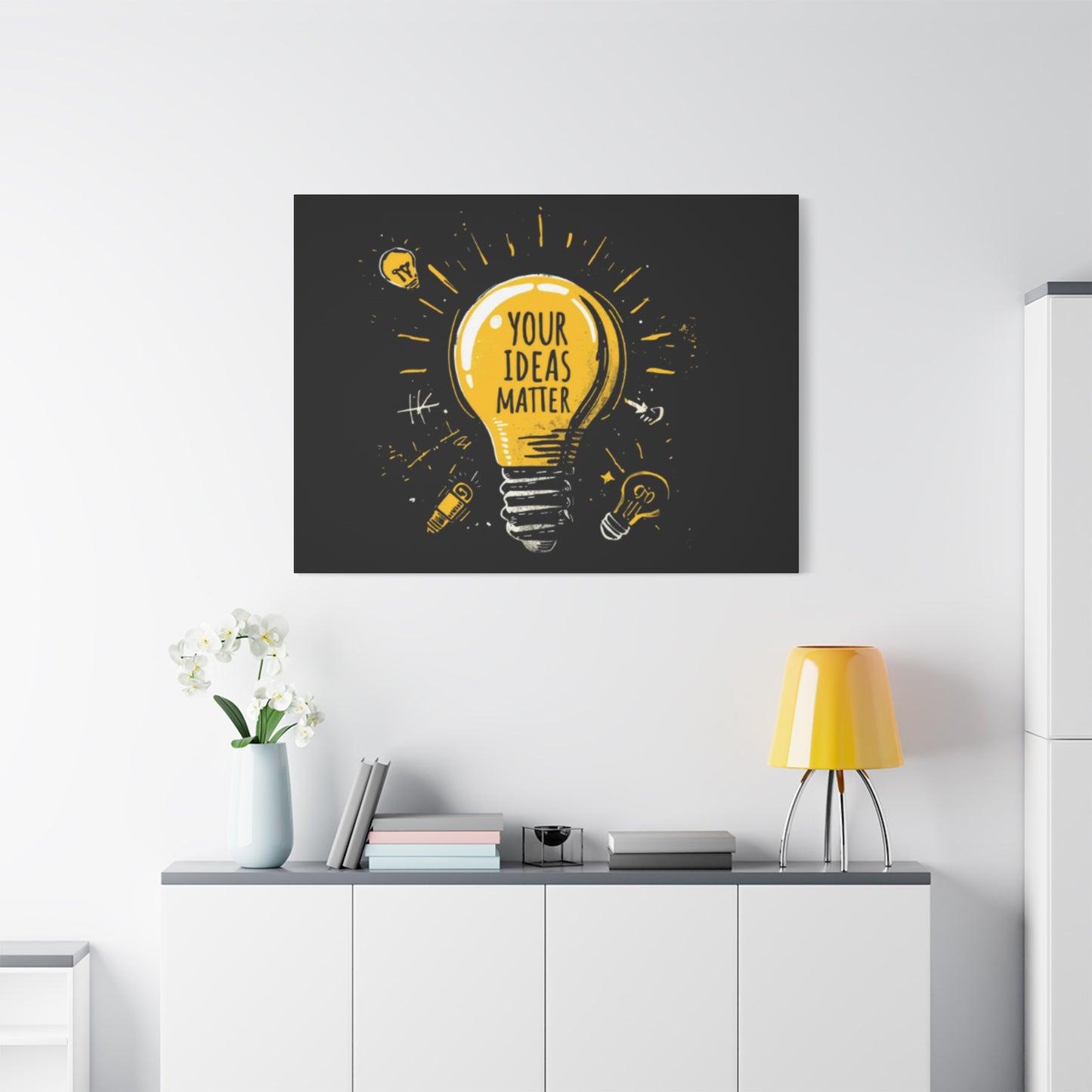 Your Ideas Matter lightbulb Matte Canvas
