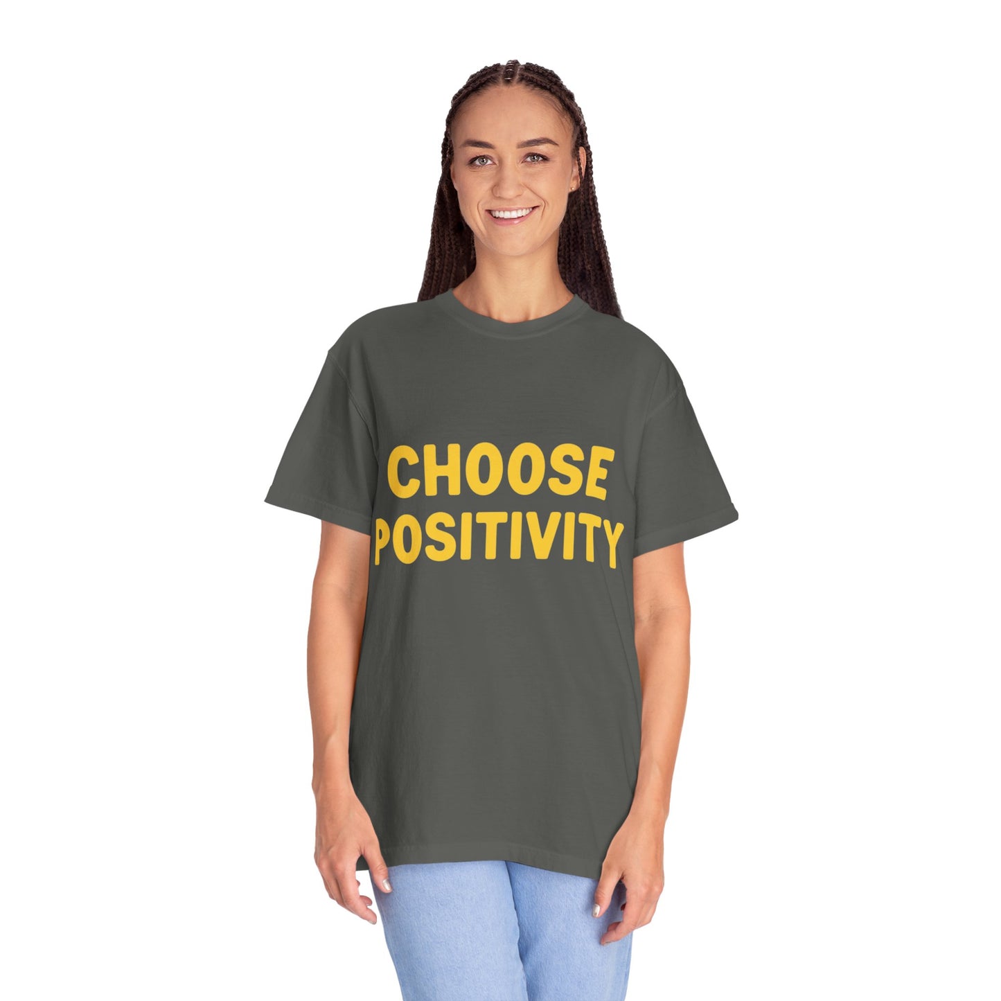 Choose Positivity T-shirt | Positive Quote Tee, Yellow Block Letters