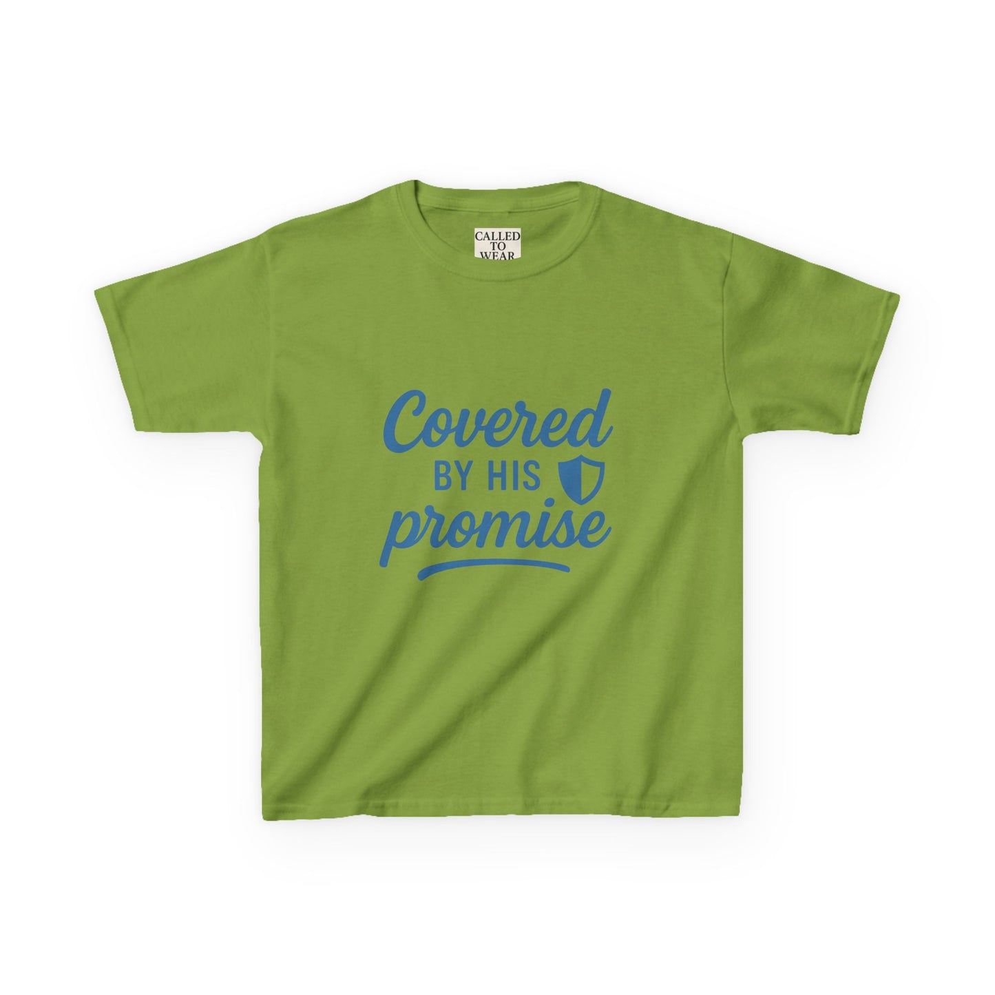 Inspirational Kids Tee - Covered by His Promise, Faith-Based Christian Shirt