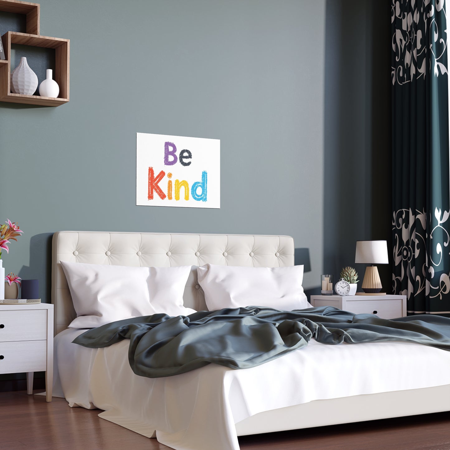 Be Kind colorful typography Poster | Silk Wall Art