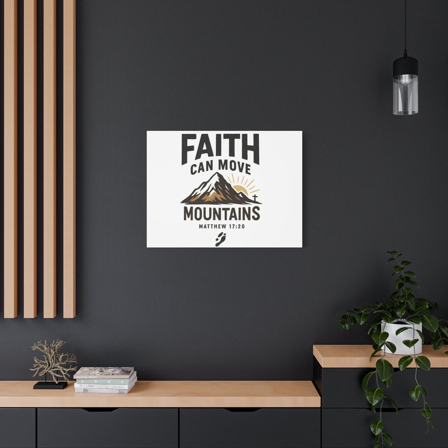 Inspirational Canvas Wall Art | Faith Can Move Mountains, Home Decor, Motivational Art, Gift for Believers, Religious Wall Decor