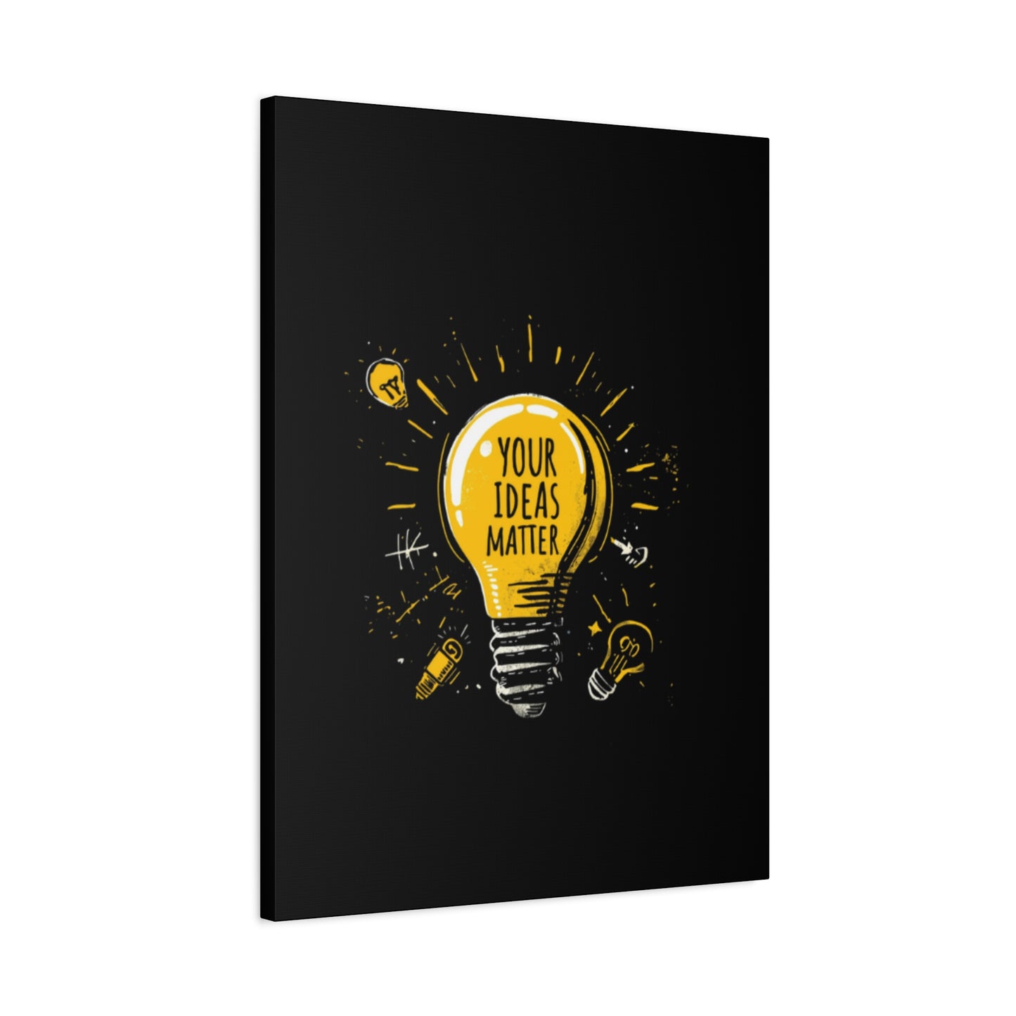 Your Ideas Matter lightbulb Matte Canvas
