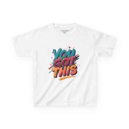 You Got This Kids Tee | Colorful Hand-Lettered Brush Script, Paint Splatters