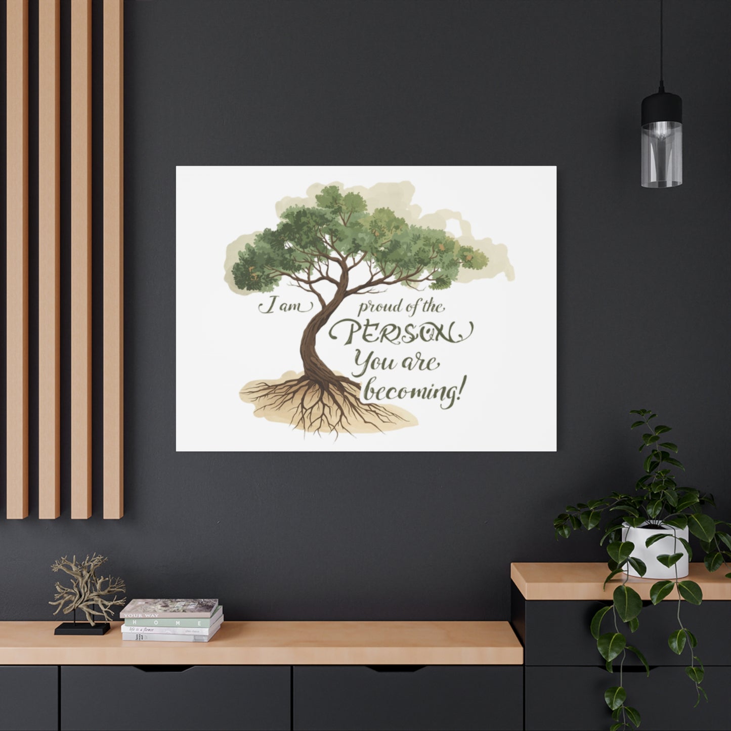 Tree of Growth Inspirational Quote Matte Canvas