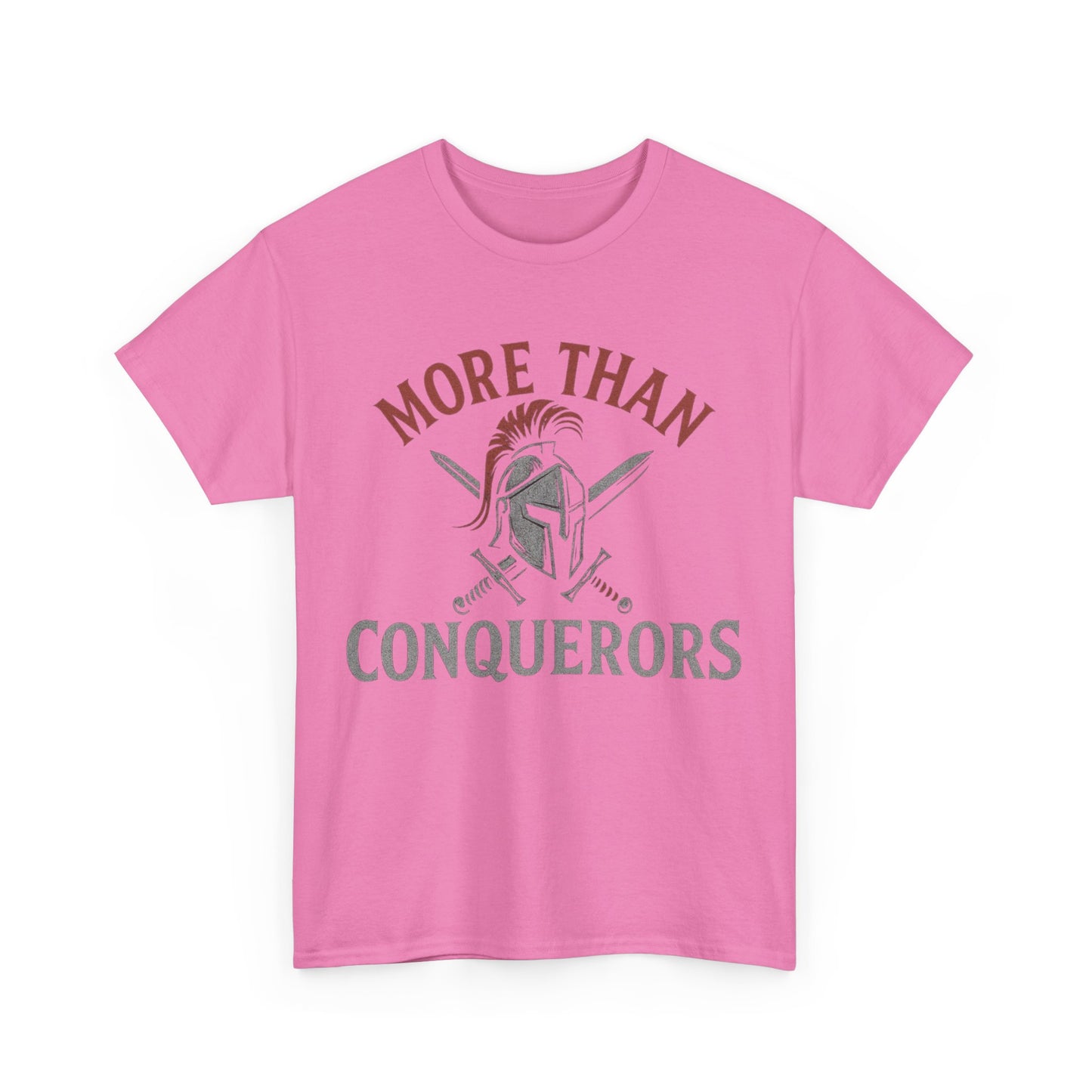 More Than Conquerors Unisex Heavy Cotton Tee, Motivational Shirt, Gifts for Him or Her
