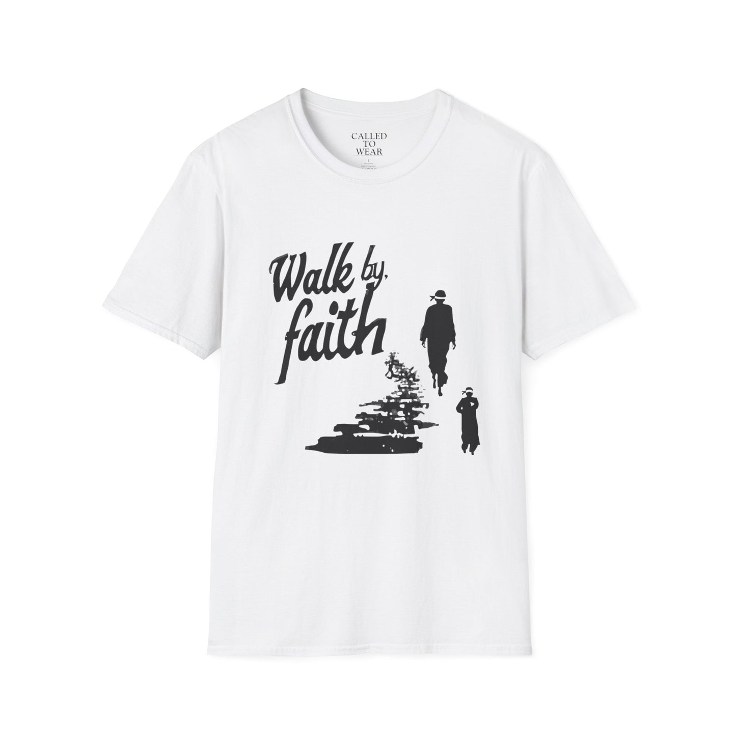 Walk by Faith T-Shirt | Christian Faith Typography, Silhouette Design