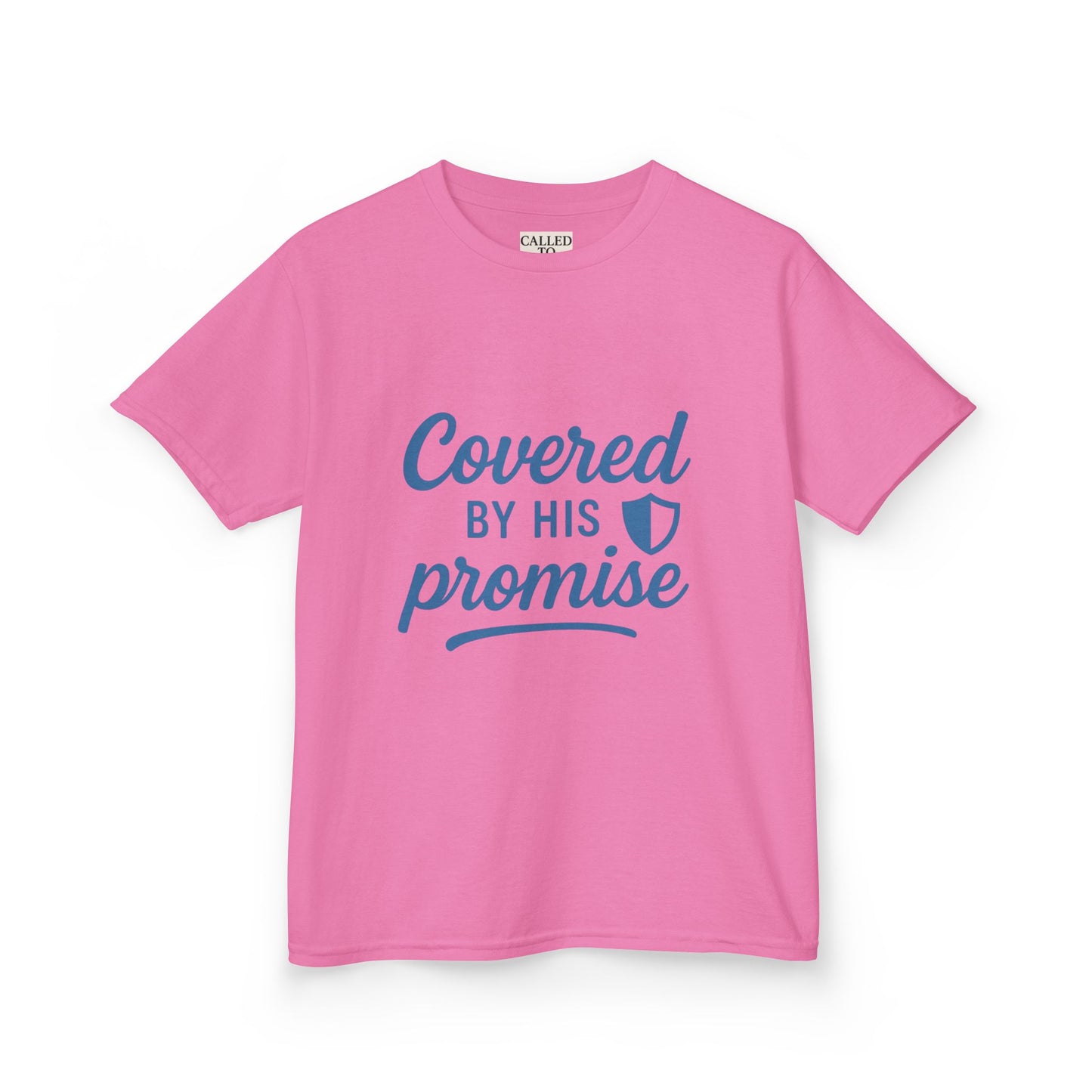Inspirational Kids Tee - Covered by His Promise, Faith-Based Christian Shirt