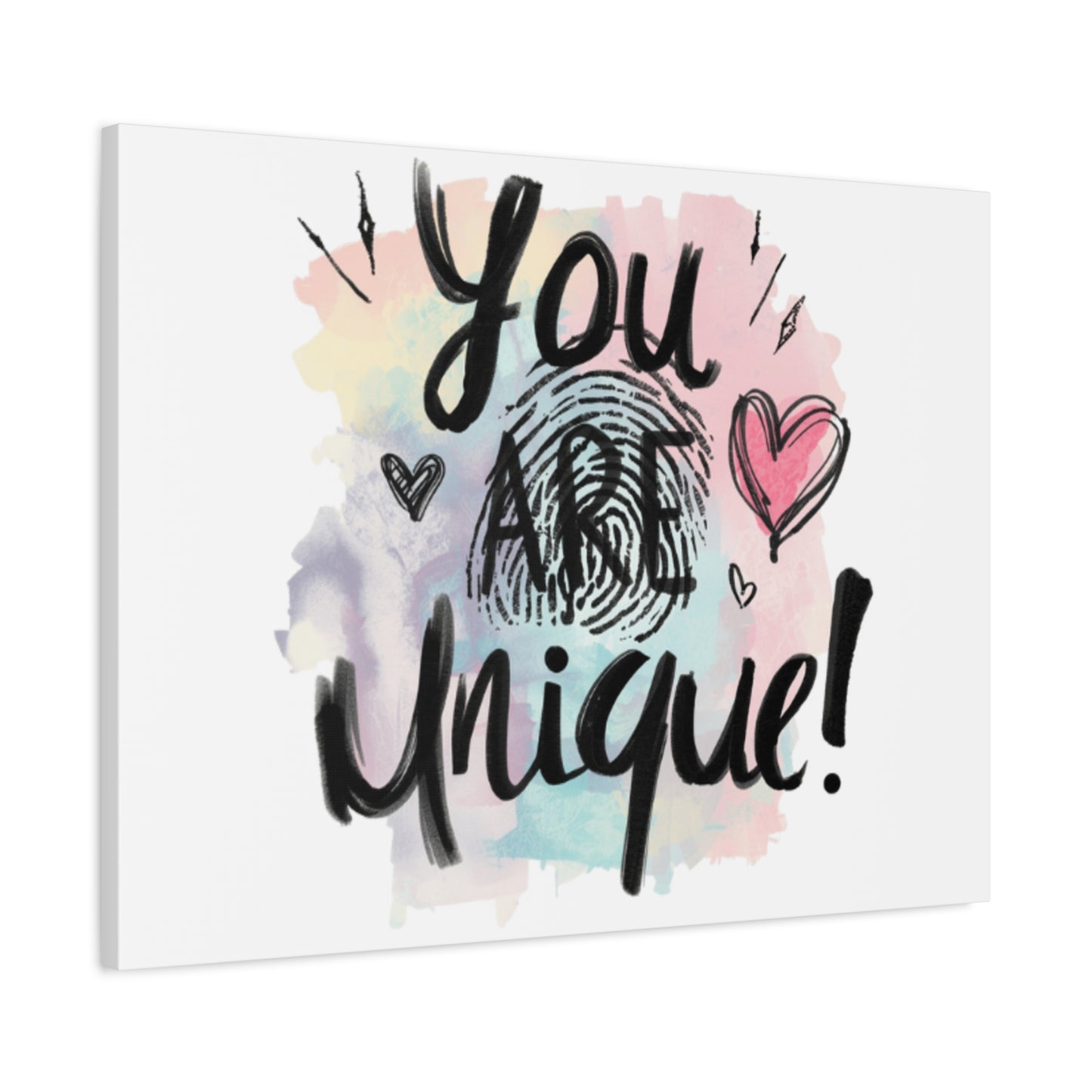 You Are Unique fingerprint heart canvas
