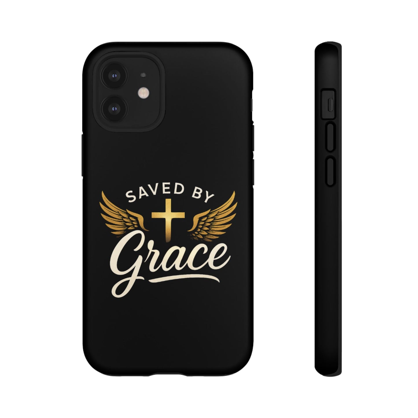 Christian Phone Case - Saved by Grace Design, Unique Gift for Believers, Inspirational Accessory, Stylish Christian Decor