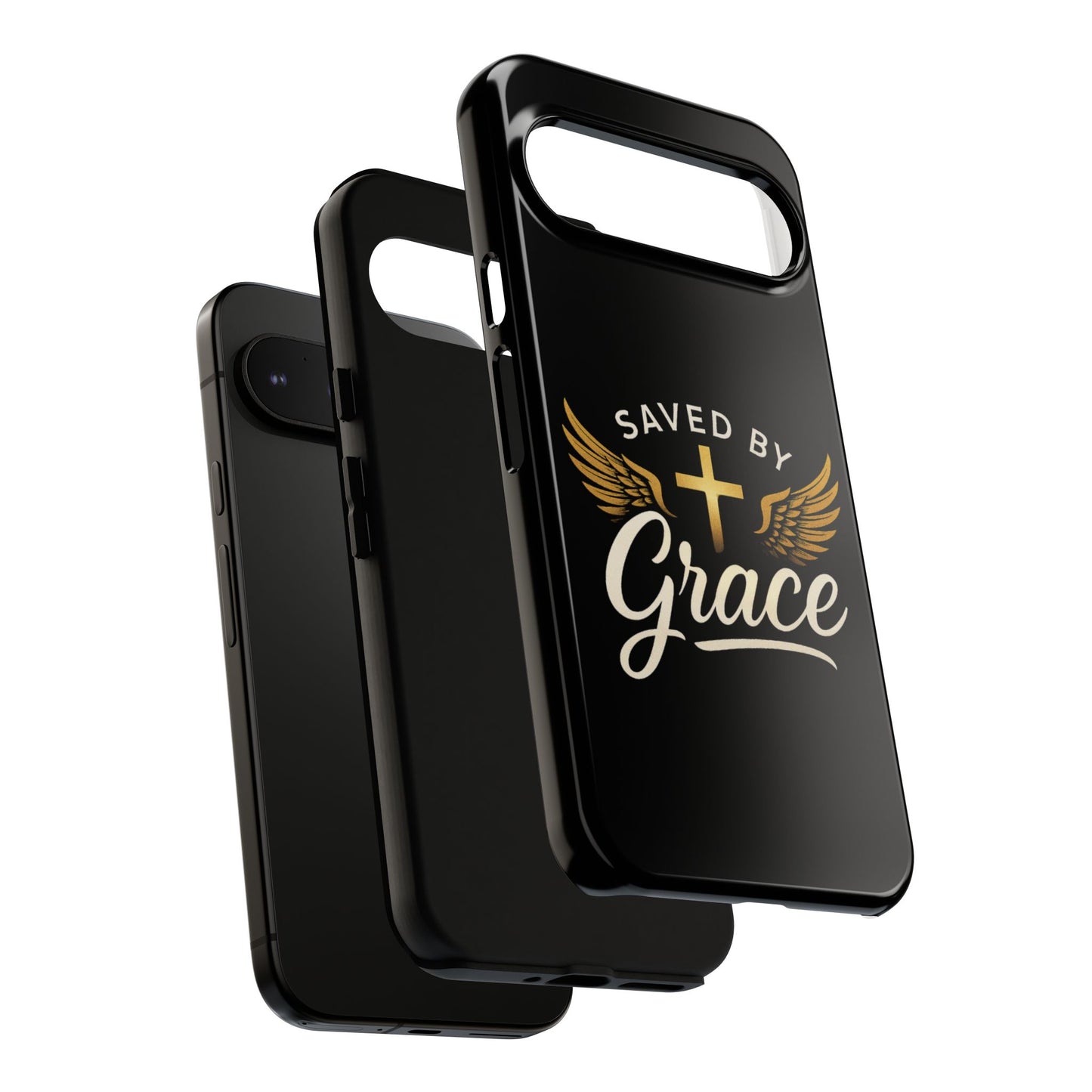 Christian Phone Case - Saved by Grace Design, Unique Gift for Believers, Inspirational Accessory, Stylish Christian Decor