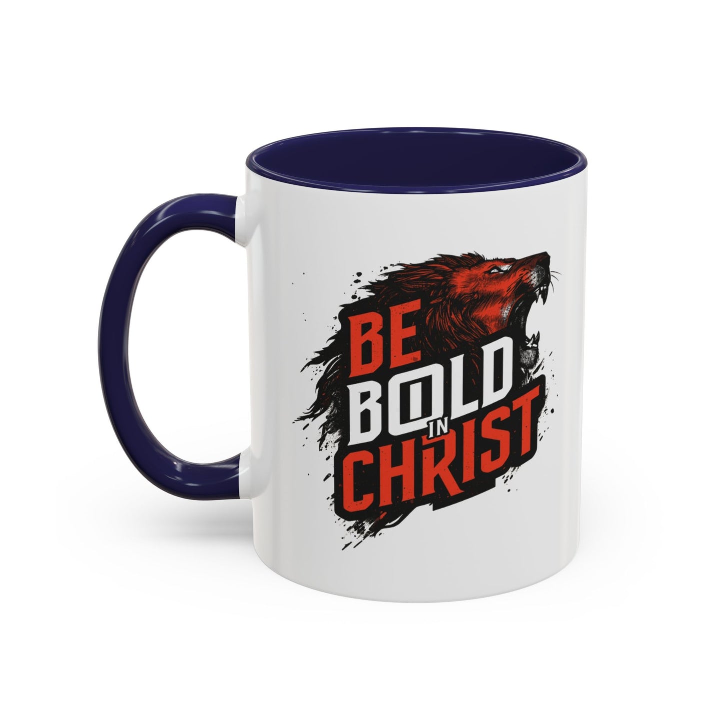 Be Bold in Christ Mug | Christian Faith Coffee Mug, Wolf Graphic Accent Mug