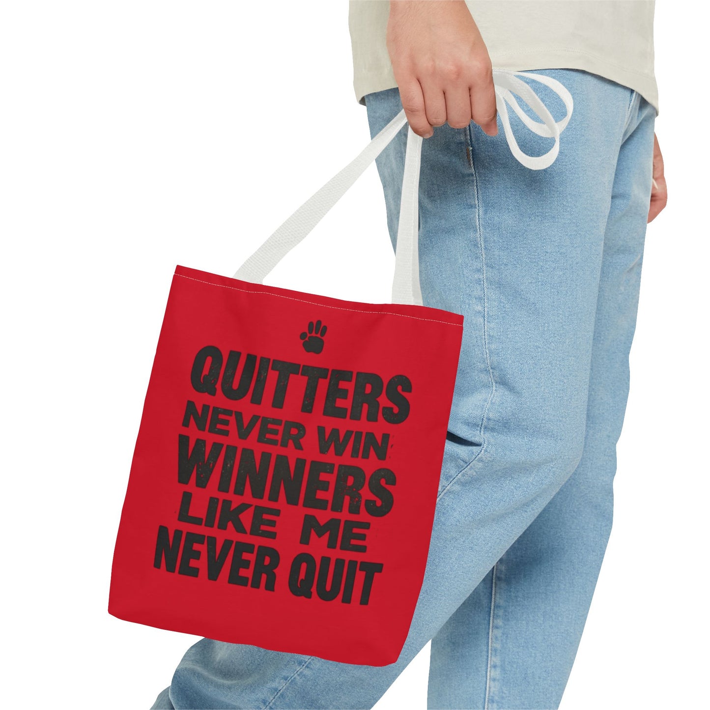 Rallying Cry Hand-Lettered Tote Bag | Bold Red All-Over Print