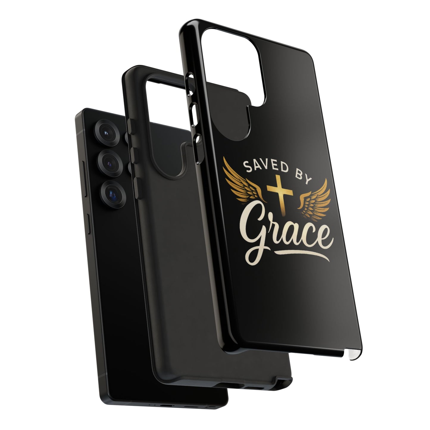 Christian Phone Case - Saved by Grace Design, Unique Gift for Believers, Inspirational Accessory, Stylish Christian Decor