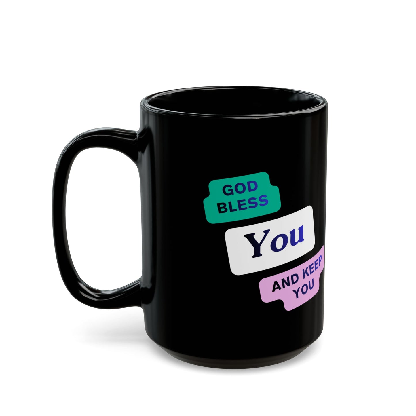 God Bless You and Keep You Mug | Black Ceramic Inspirational Coffee Cup