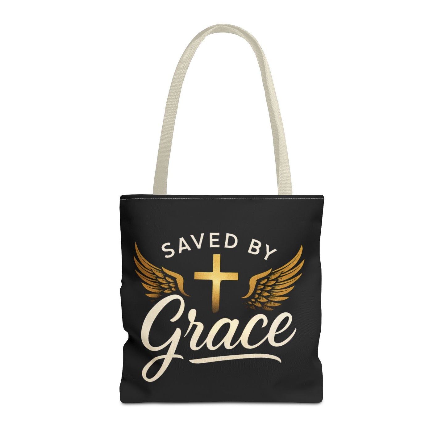 Saved by Grace Tote Bag | Inspirational Christian Gift for Faith, Spiritual Journey, Church Events, Everyday Use, Stylish Carryall