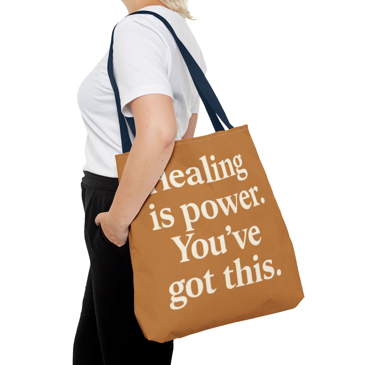 Empowering Healing Tote Bag, Inspirational Market Bag, Motivational Gift, Self-Care Accessory, Supportive Everyday Tote