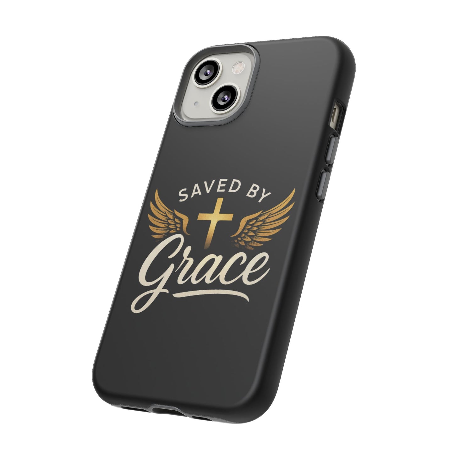 Christian Phone Case - Saved by Grace Design, Unique Gift for Believers, Inspirational Accessory, Stylish Christian Decor