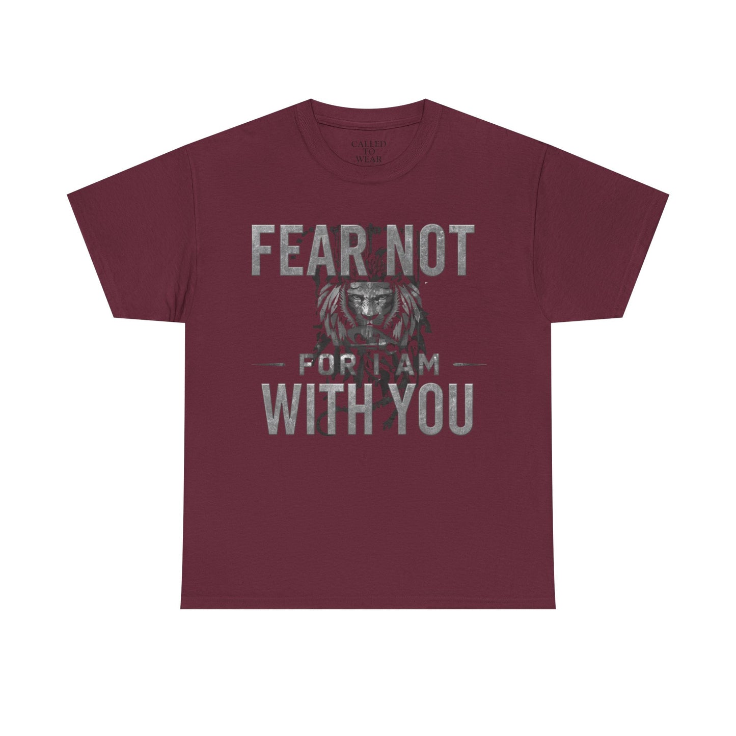 Distressed Lion FEAR NOT WITH YOU Tee | Crewneck Cotton Shirt