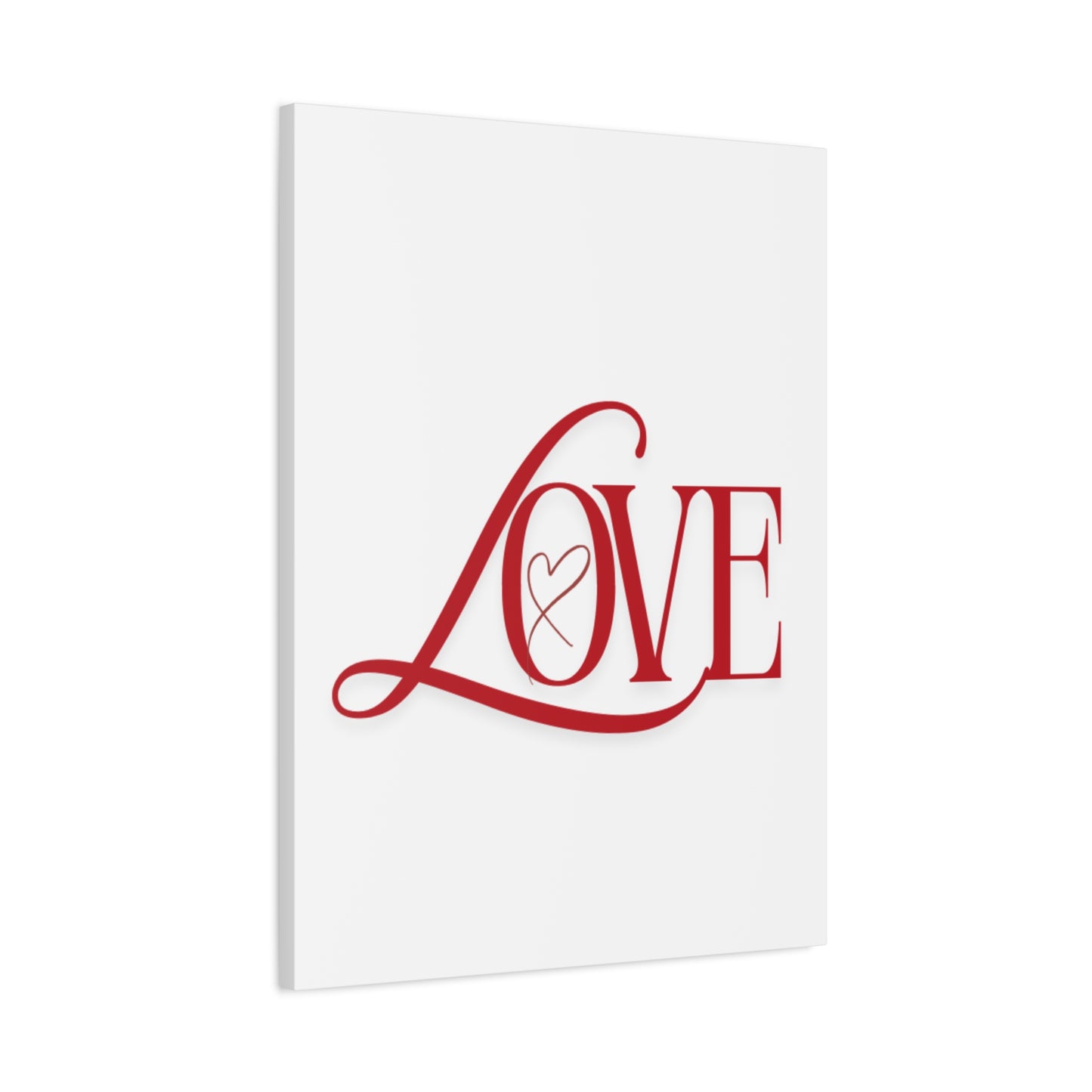 Red Script LOVE with Heart Canvas