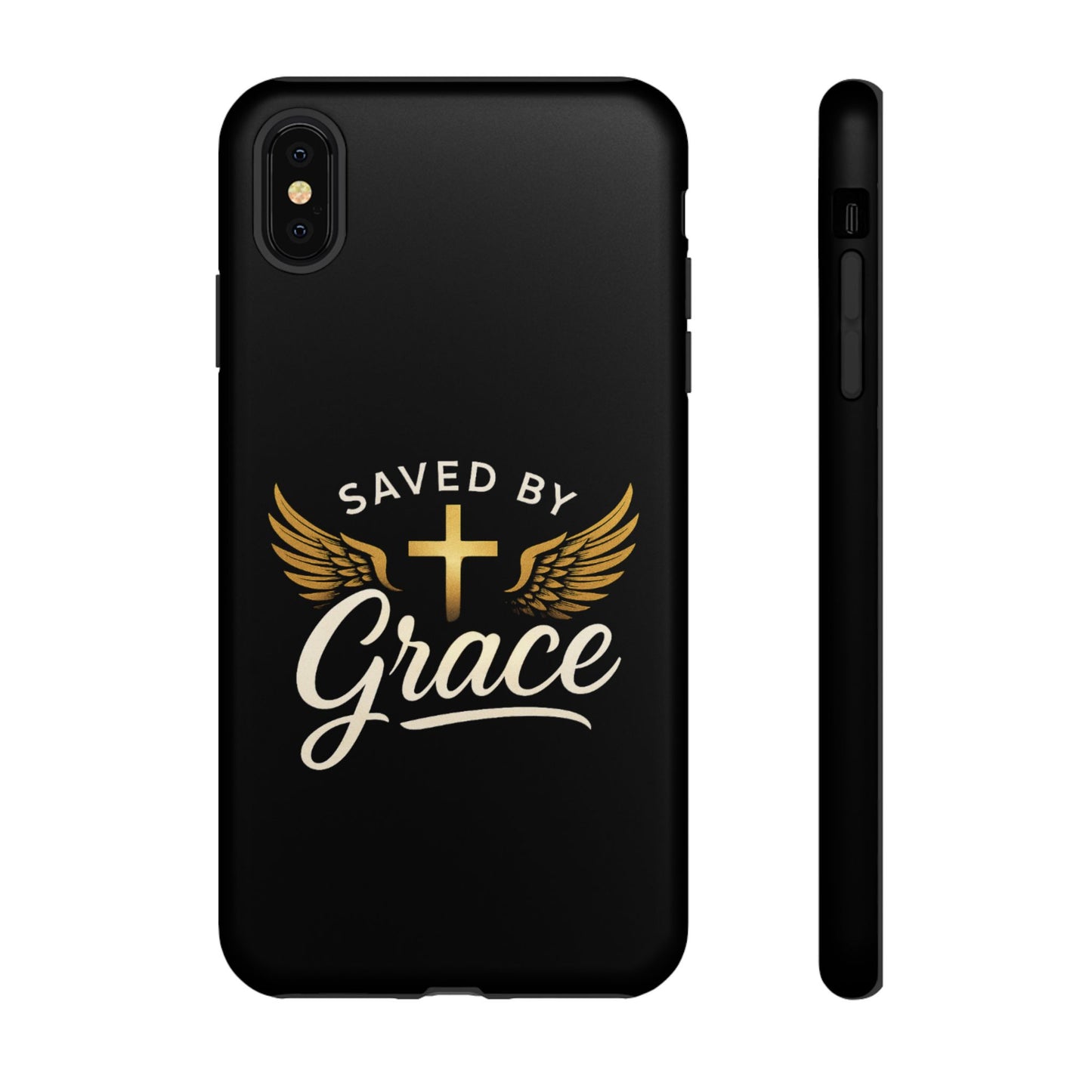 Christian Phone Case - Saved by Grace Design, Unique Gift for Believers, Inspirational Accessory, Stylish Christian Decor