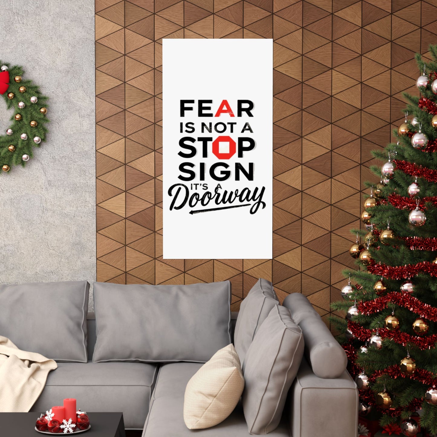 Fear Is Not a Stop Sign Matte Vertical Poster | Motivational Typography