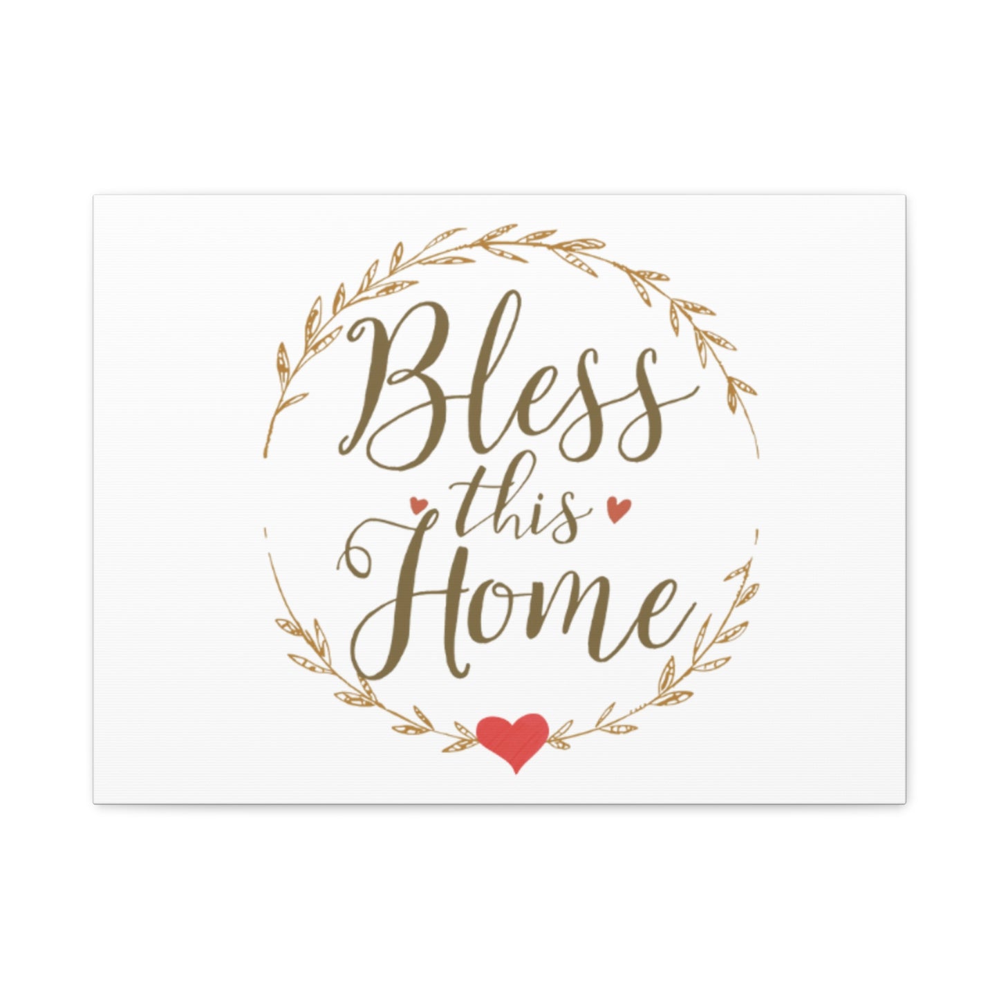 Bless This Home laurel wreath wall art Canvas | Matte Stretched 1.25"