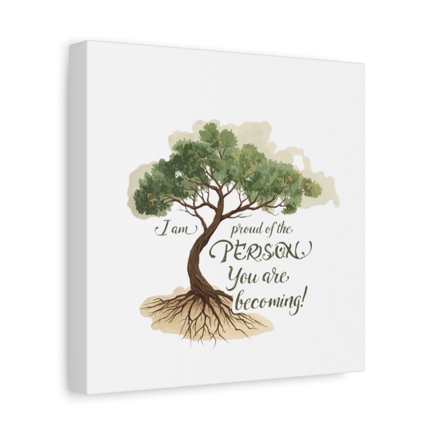 Tree of Growth Inspirational Quote Matte Canvas