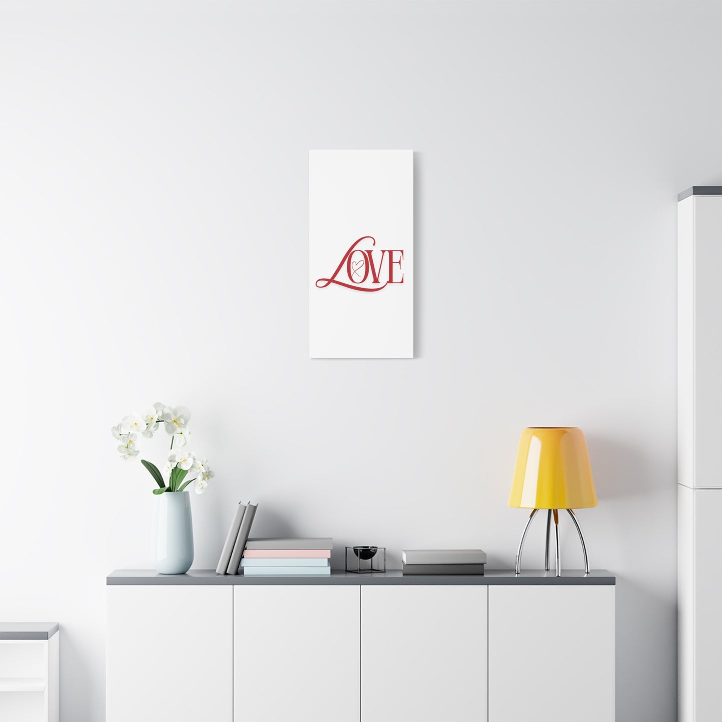 Red Script LOVE with Heart Canvas