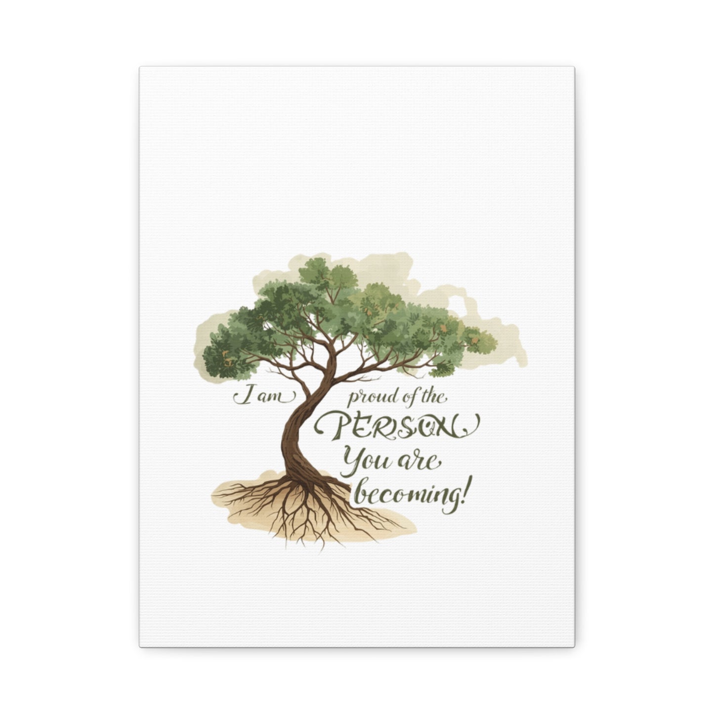 Tree of Growth Inspirational Quote Matte Canvas