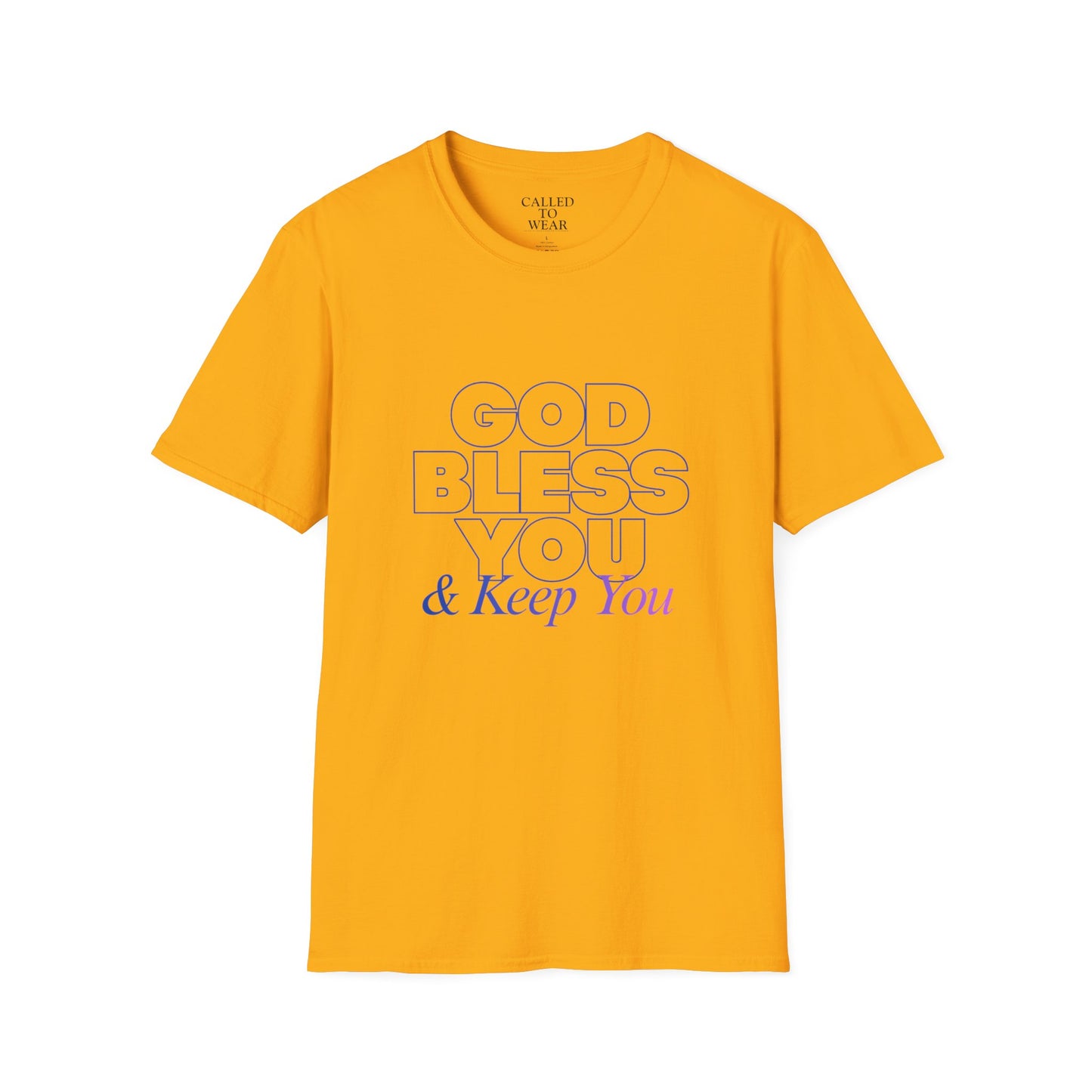 GOD BLESS YOU & Keep You T-Shirt | Minimal Typographic Faith Tee