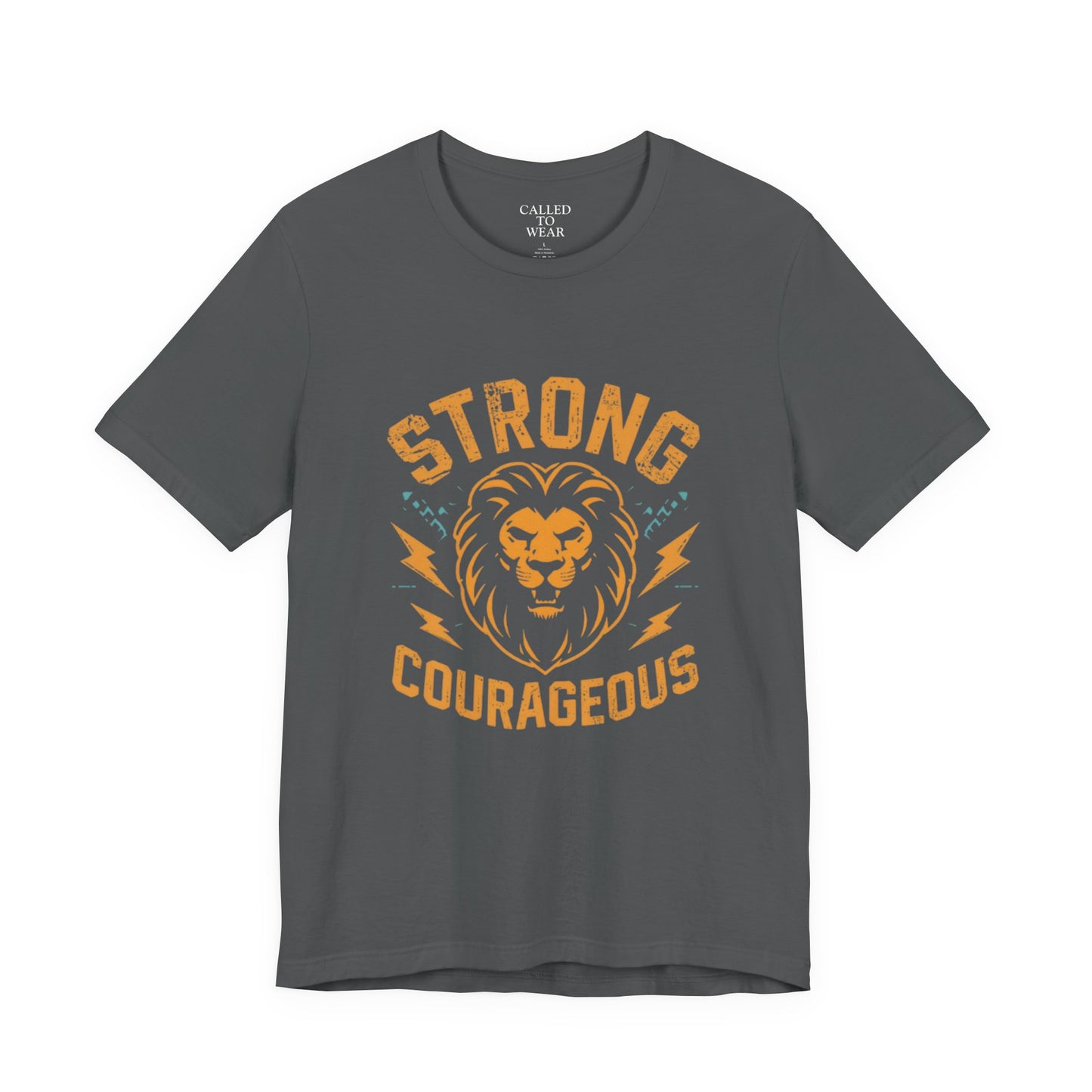 Strong Courageous Lion Tee | Vintage Lion Head, Motivational Graphic