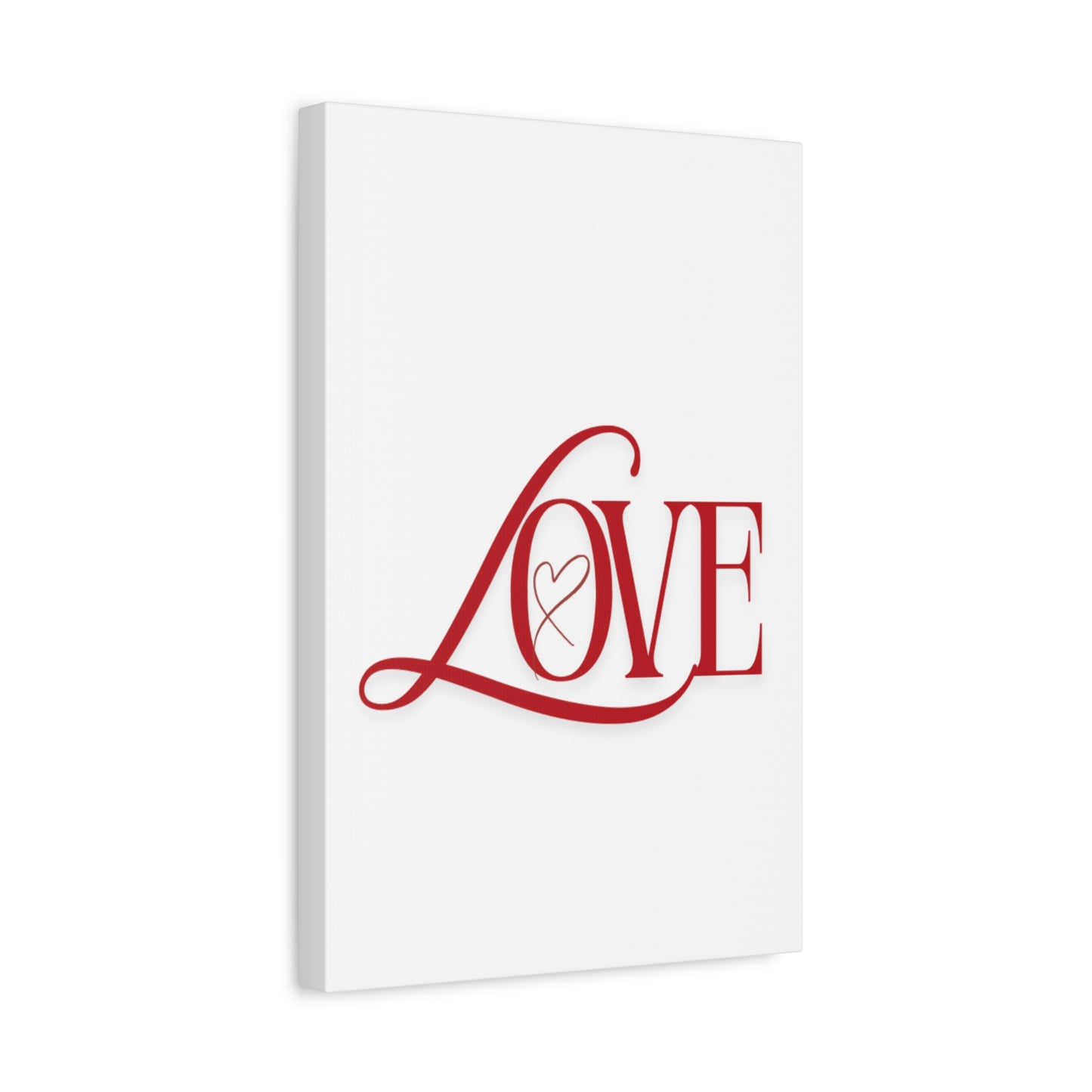 Red Script LOVE with Heart Canvas