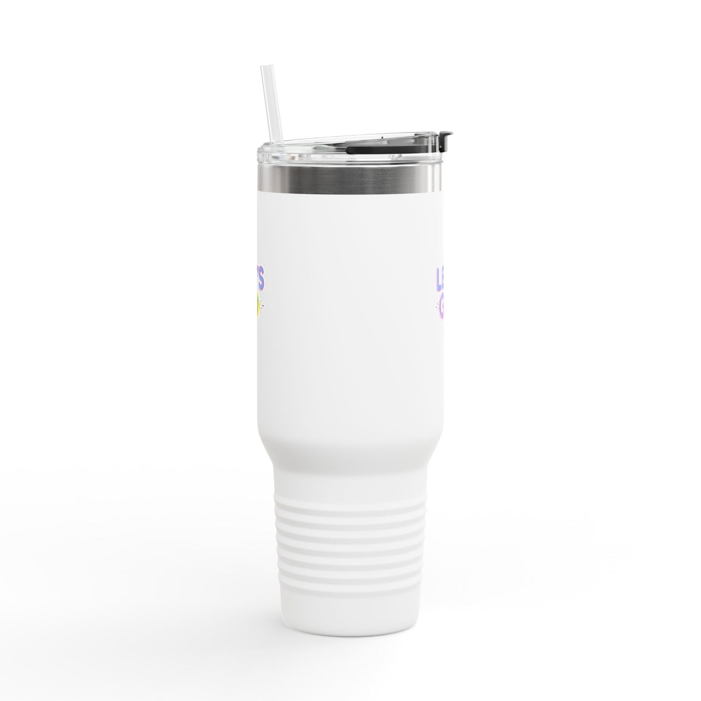 Colorful UV-DTF Artwork 40oz Insulated Travel Mug | Stainless Steel, Leak-Resistant