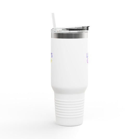 Colorful UV-DTF Artwork 40oz Insulated Travel Mug | Stainless Steel, Leak-Resistant