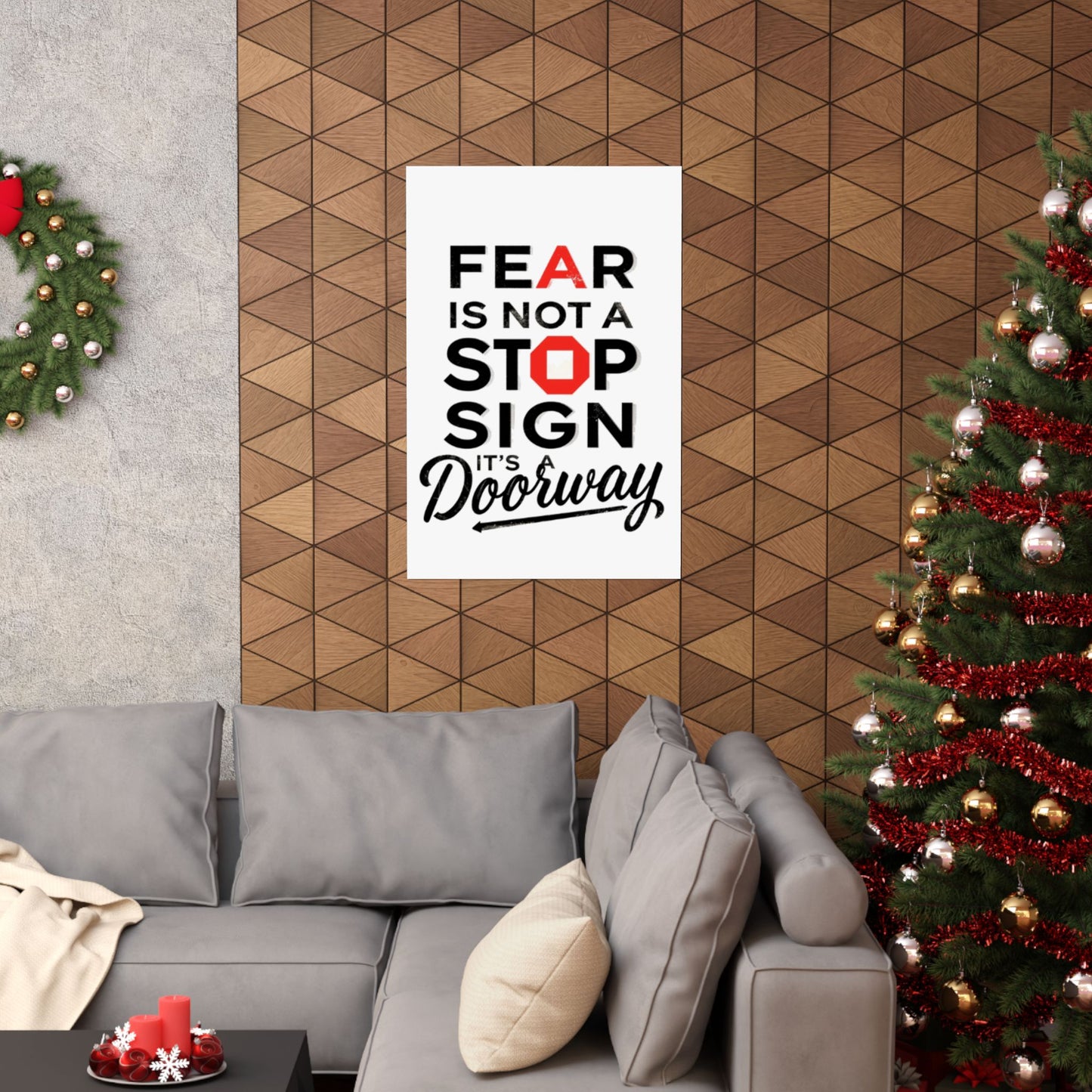 Fear Is Not a Stop Sign Matte Vertical Poster | Motivational Typography